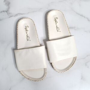 Splendid Sanford Open Leather Slide Sandals Slides White Size 6